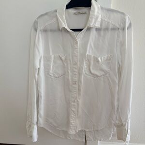 Abercrombie & Fitch White Casual Button Down Shirt